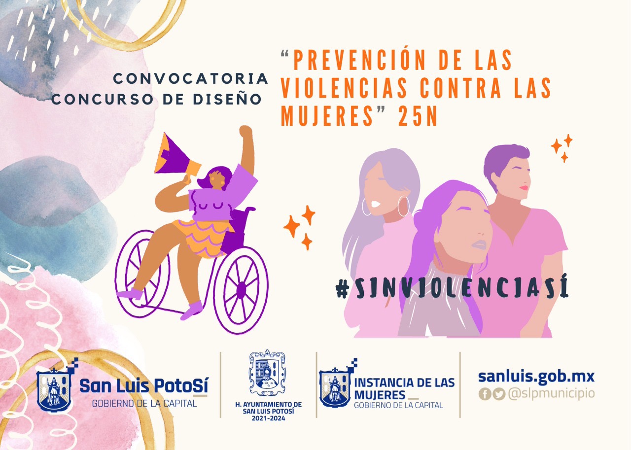 Instancia de las Mujeres invita a concurso de diseño “Prevención de las violencias contra las mujeres” 25N - San Luis Potosí